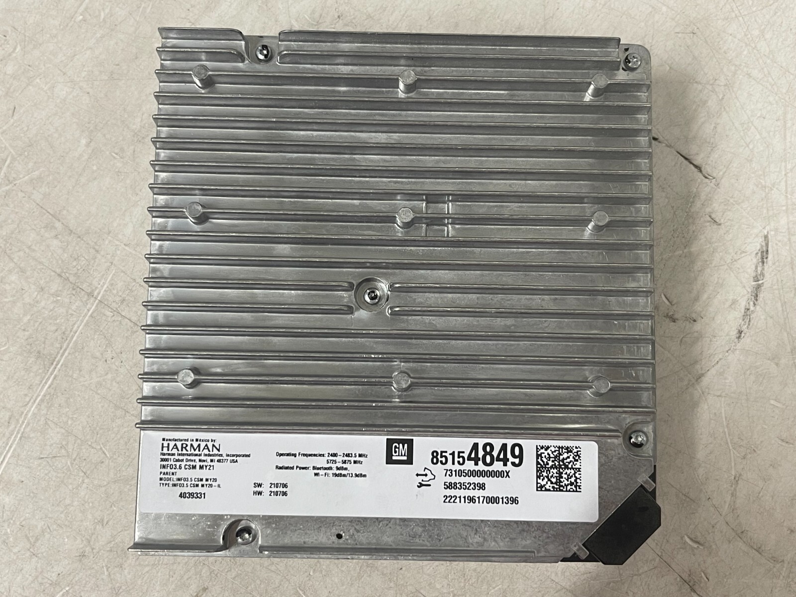 皆様　〜確認用〜 Harman OEM Radio ASM Receiver Control Module INFO3.6 CSM