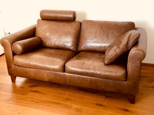 Machalke  Leder Sofa Zweisitzer Couch Herrenzimmer Büro