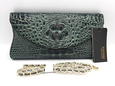 Pijushi Embossed Crocodile Handbag Clutch Crossbody Leather Purse Bag - Green