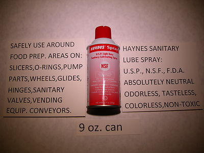 1 CAN OF HAYNES FDA SANITARY LUBE SPRAY FOR USE W/ YOUR BROASTER* PRESSURE FRYER