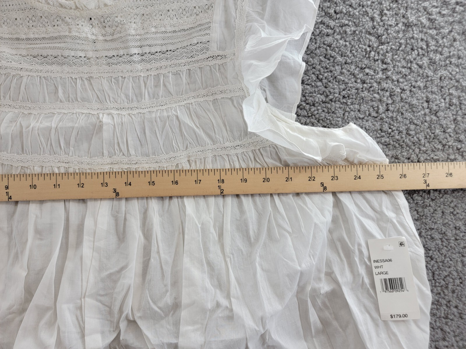 Velvet by Graham & Spencer Inessa Cap Sleeve Top Women's L White Button Back S/S - Picture 6 of 17