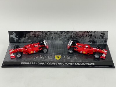 1/43 Mattel Hot Wheels F1 Constructors WC Ferrari F2001 2 car set