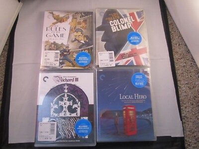 European Criterion 4 Blu-rays: Rules of Game Col. Blimp Richard III, Local Hero