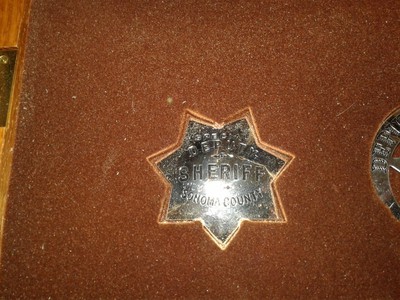 1987 - GREAT WESTERN LAWMEN BADGES SET STERLING SILVER FRANKLIN MINT OAK DISPLAY