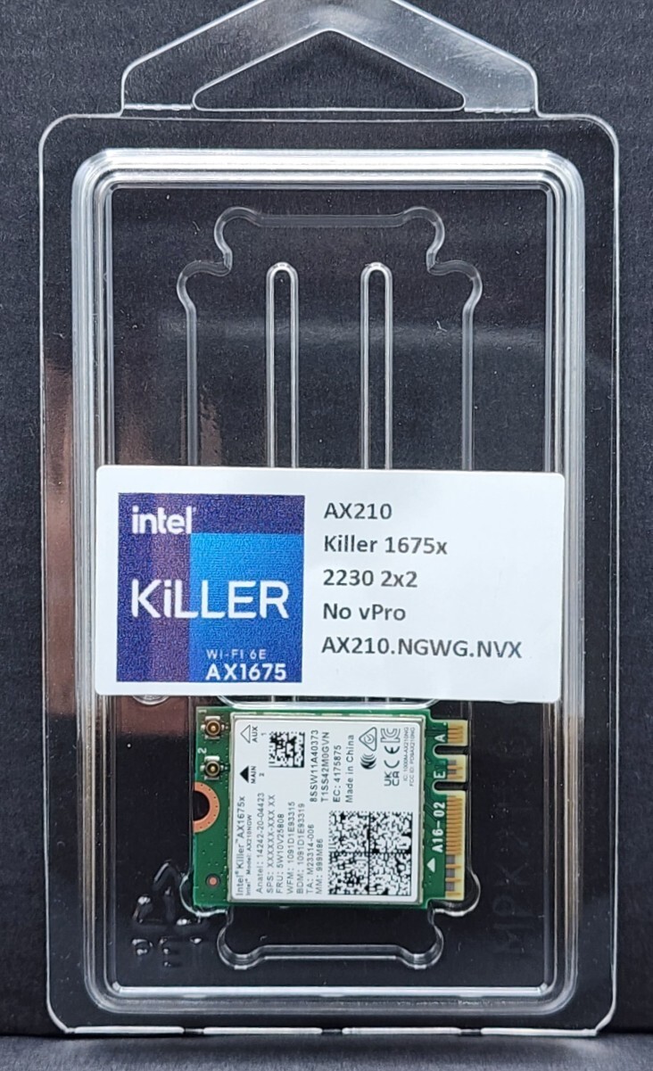 Intel Killer 6E AX1675x 1675 x Tri Band M.2 2230 BT WiFi