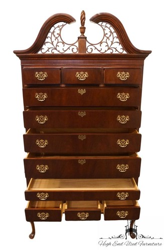 NATIONAL / MOUNT AIRY Solid Mahogany Chippendale Highboy Chest 2048-261 / 204...