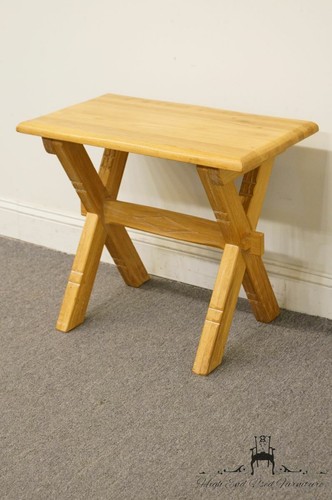 BRANDT Ranch Oak Western Style X-Frame End / Lamp Table