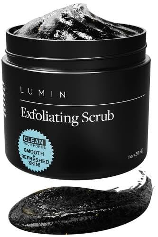 Lumin Mens Face Scrub, Charcoal Face Scrub Men, Face Cleanser for Men, Mens Exfo