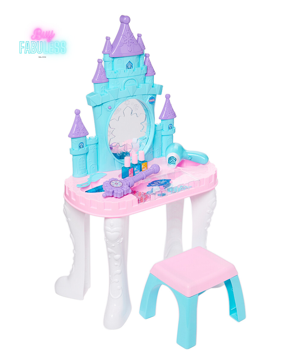 Kids Light Up Sound Vanity Set With Chair Snow Castle Themed Girls Playset New Ebay chair snow castle themed girls playset
