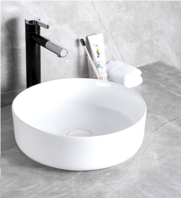 Open Box WinZo Small Round Bathroom Vessel Sink Counter Top Vanity Sink White