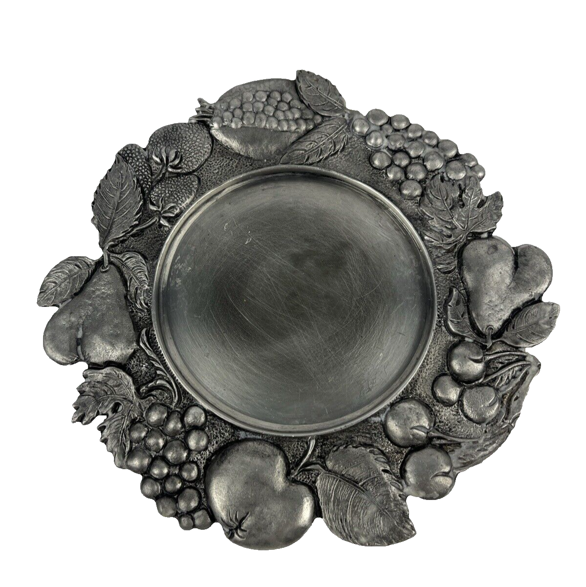 ETAIN ZINN Pewter Wine Coaster Plate Candle Holder WI Made In