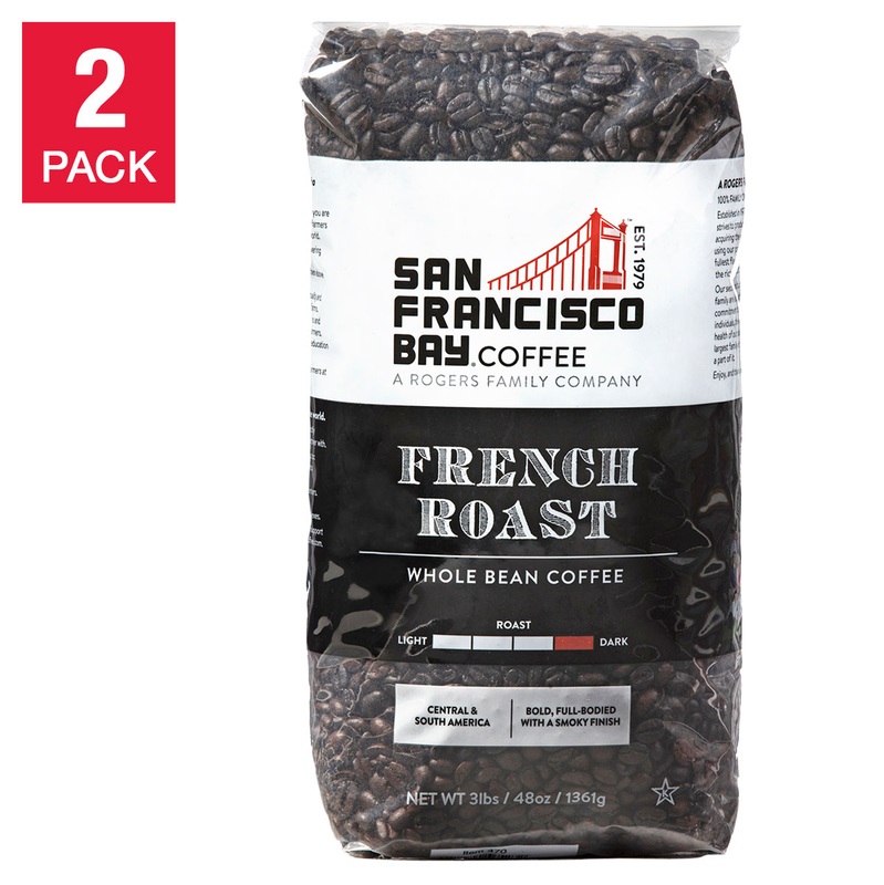 San Francisco French Roast Whole Bean Coffee 3 Lb, 2-Pack