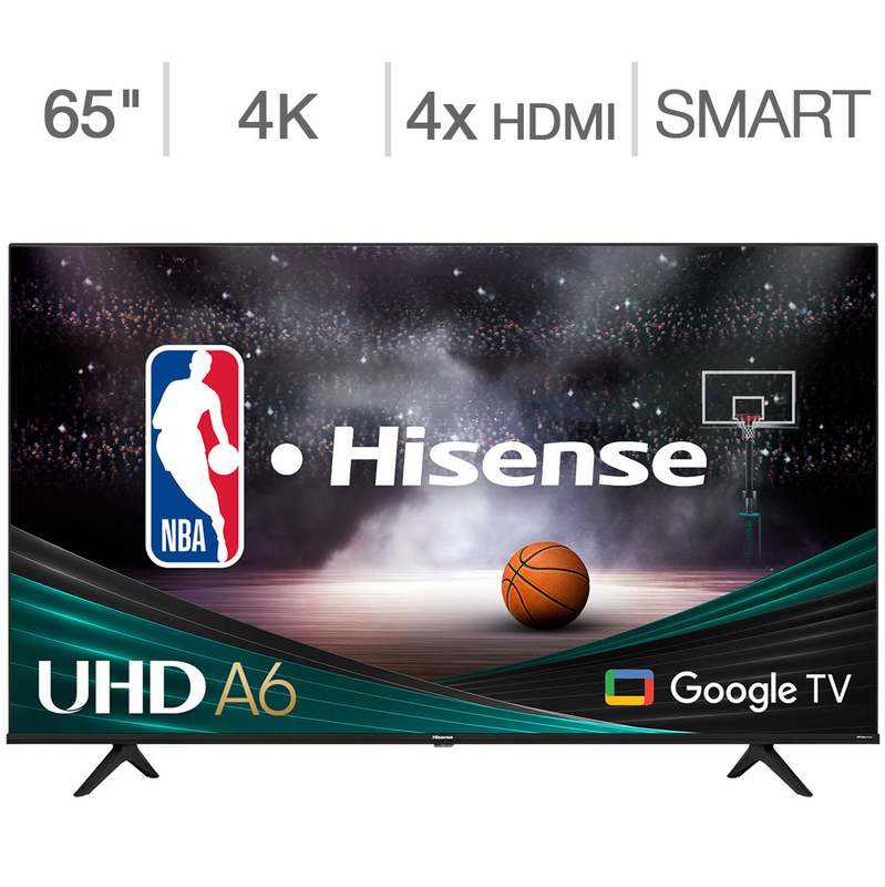 Hisense A6 Series 65" Class 4K UHD LED Smart Google LCD TV w