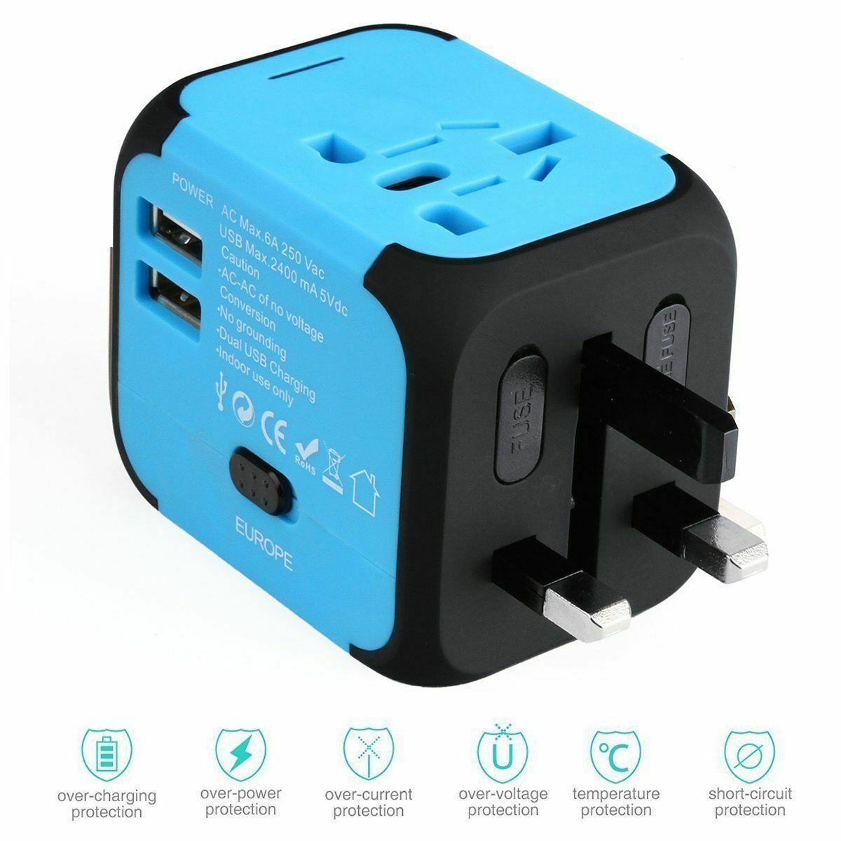 Worldwide Universal Travel Power AC NEW Adapter Dual 2 USB Plugs USA Quality @!!
