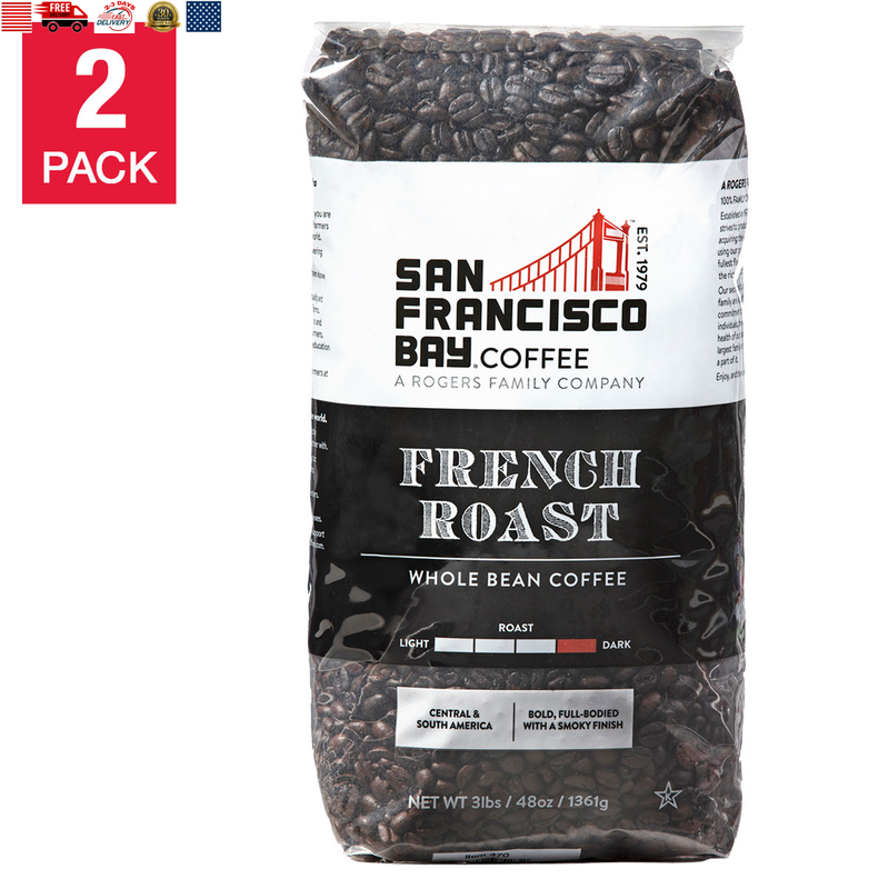 San Francisco French Roast Whole Bean Coffee 3 Lb, 2-Pack 100% Arabica Coffee...