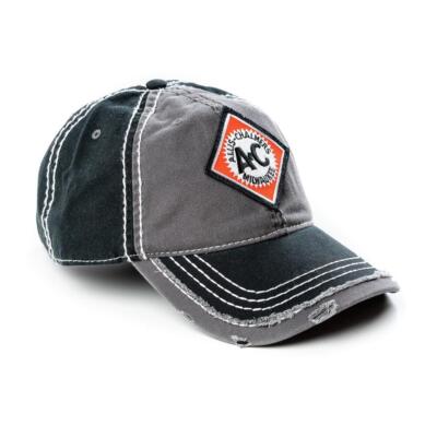 Vintage Allis Chalmers Logo Gray and Black Distressed Hat, VASGB