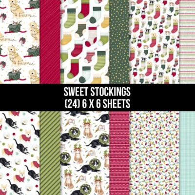 Stampin' Up! SWEET STOCKINGS Designer Series Paper DSP (24) 6 x 6 Sheets