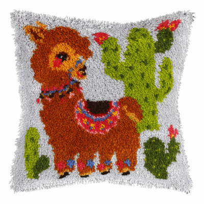 Orchidea Latch Hook Kit: Cushion: Large: Llama