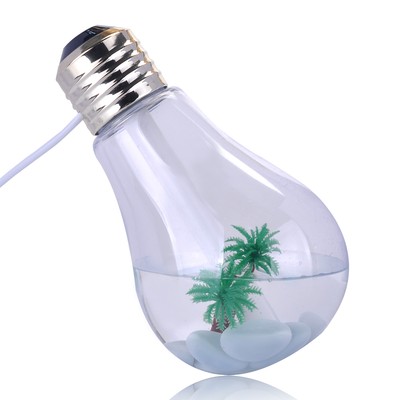 Bulb Shape Ultrasonic Cool Mist Humidifier Mini USB Desktop Air Purifier 