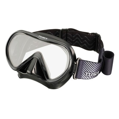 TUSA Ino Black Silicone/Black Diving Mask with Fabric Strap (M-1011QBF-BK)