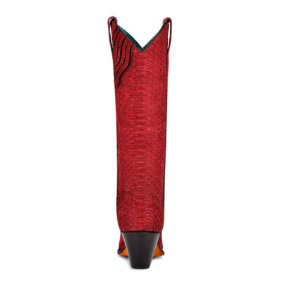 Pre-owned Corral Boots Corral Women's Red Python Tall Top Full Exotic Boots (a4194-m-05)