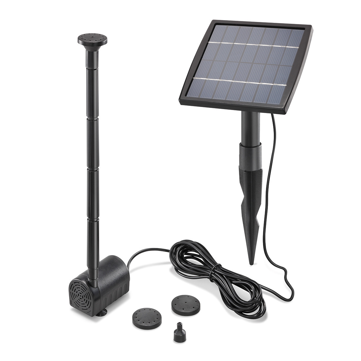 Solar Teichpumpe 1,5W 140l/h Solarpumpe Gartenteich Set Pumpenset esotec 101905