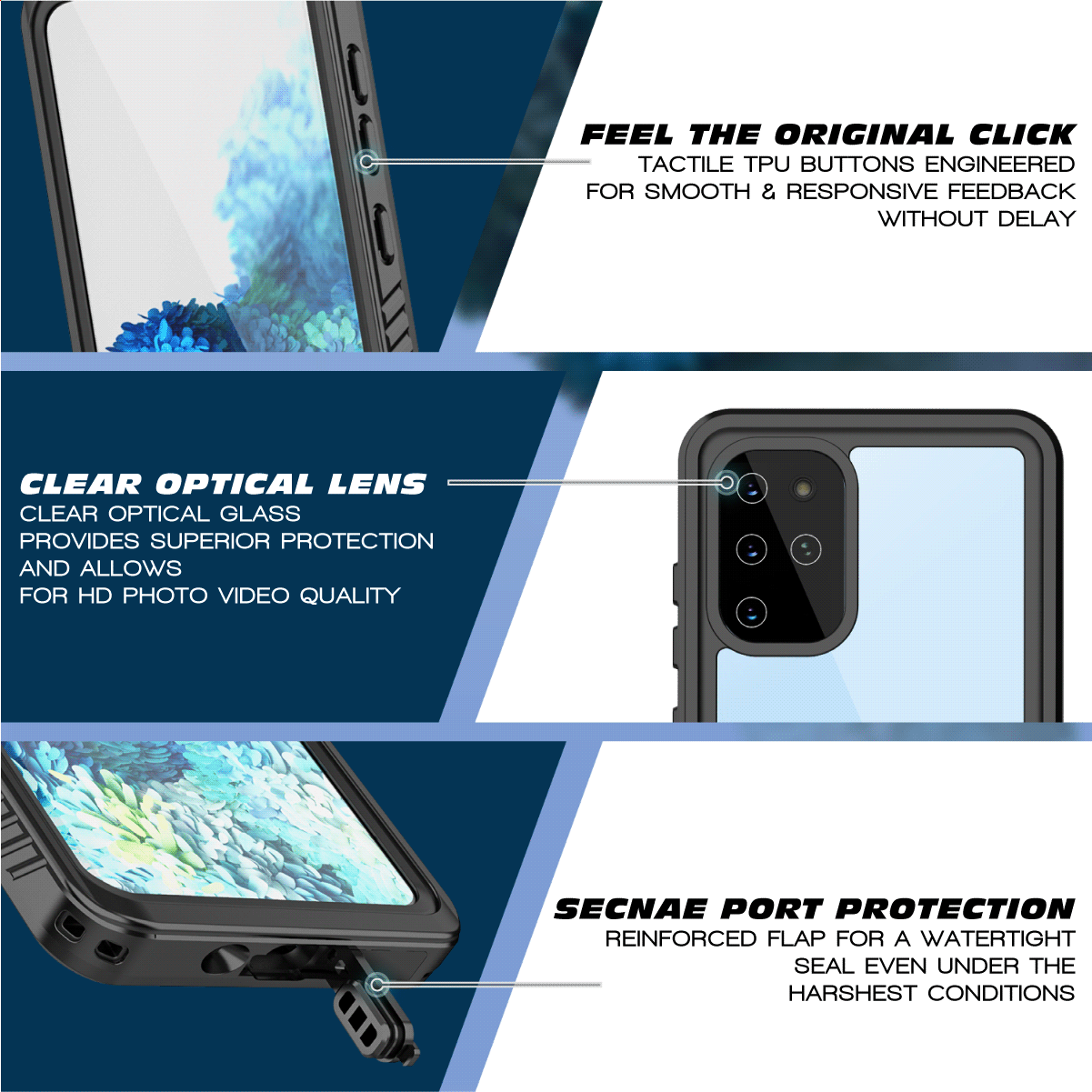 Waterproof Case for Galaxy S20 / 20 Plus / S20 Ultra 5G Shockproof Series Cover