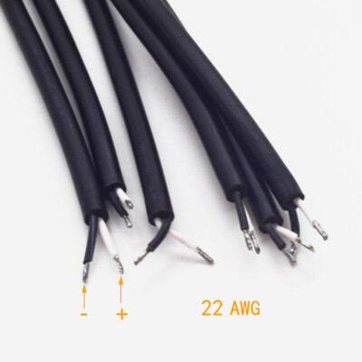 5pcs 25cm USB C Type-C Male Plug Cable 2 wires DC Power Pigtail Cable Cord 22AWG