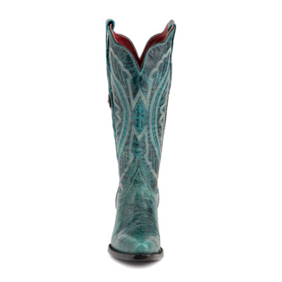 Pre-owned Ferrini Women's Twilight V-toe Teal Boots (8106143) In Blue