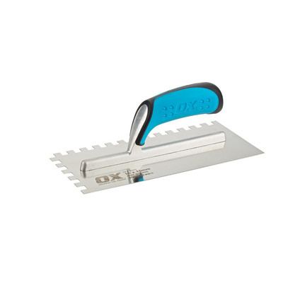 OX Tools OX-P405842 Pro Notch Trowel, 1/4'' x 3/8'' x 1/4''