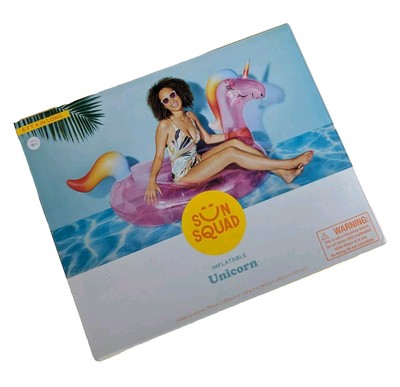 NEW Sun Squad Giant Inflatable Unicorn Swimming Pool Float 6'