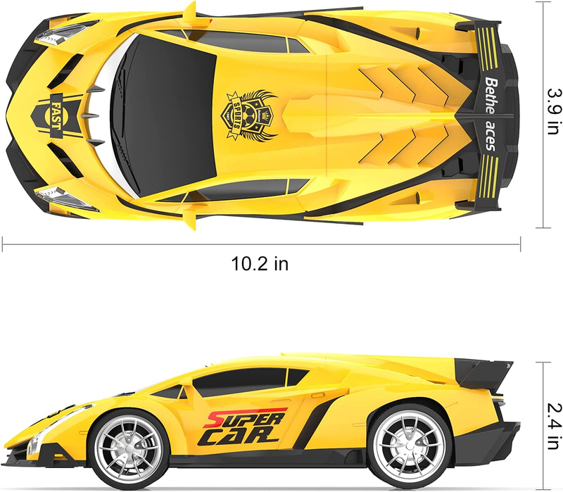 Rc Cars 1/18 Electric Sport Racing Hobby Yellow Toy Gifts