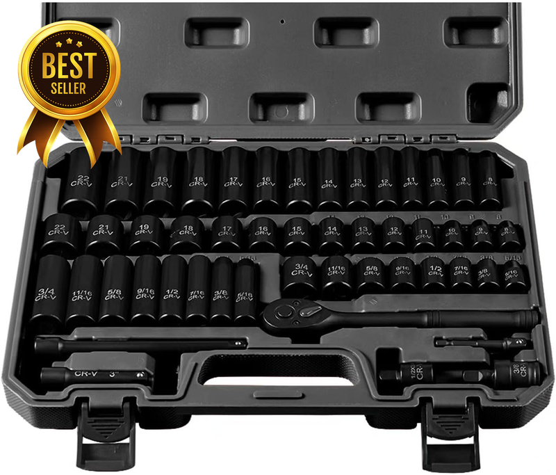 50-Piece 3/8-Inch SAE and Metric Impact-Socket Set