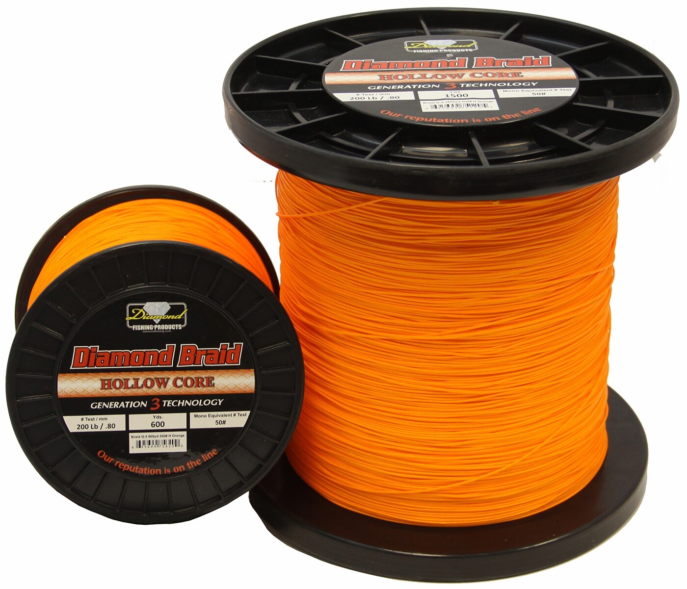 Nodzoku Loop.”Braid” #ORANGE Diamond Braid Generation III Hollow Core Line - Orange