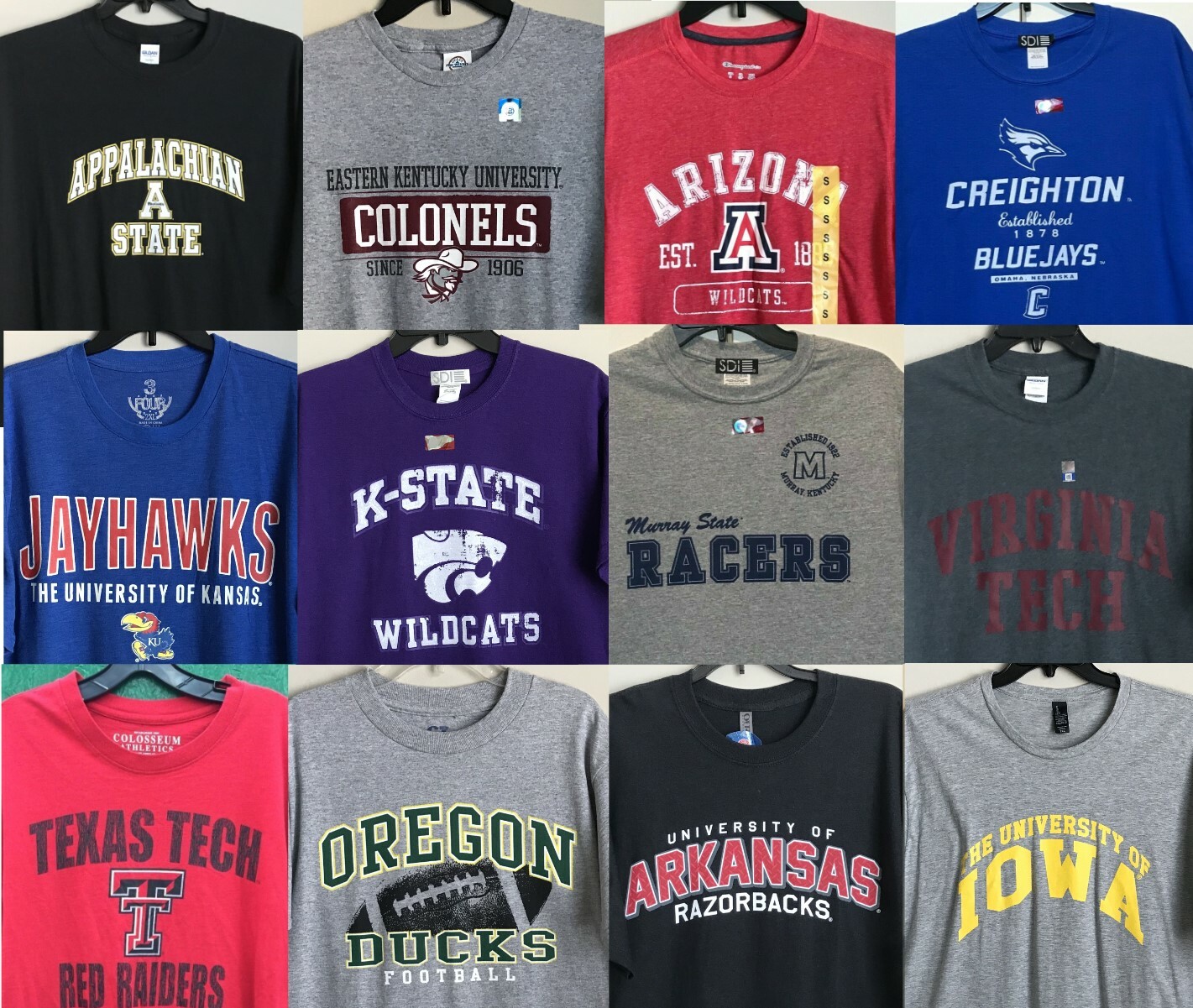 New NCAA Men's T-shirt Various College Teams Adult Tee Shirt New NCAA Men's T-shirt Various College Teams Adult Tee Shirt