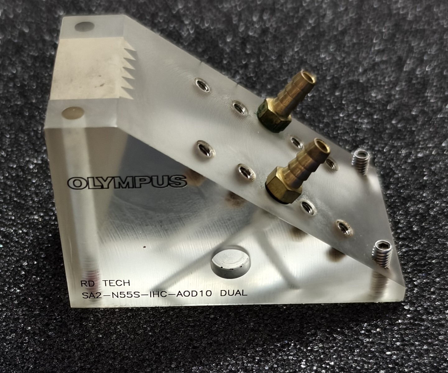 OLYMPUS SA2-N55S-IHC-AOD10 DUAL WEDGE FOR PHASED ARRAY PROBE