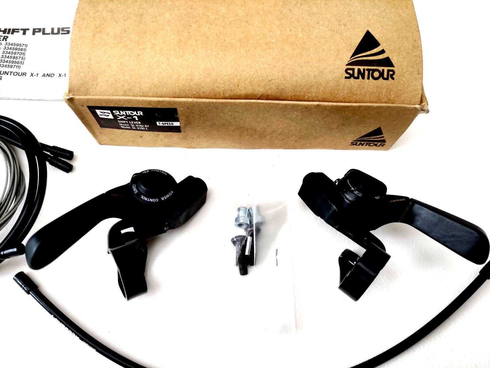 NOS SUNTOUR Thumb Shifters Set 7-speed Index SL-X102-R7 /L NOS SUNTOUR Thumb Shifters Set 7-speed Index SL-X102-R7 /L