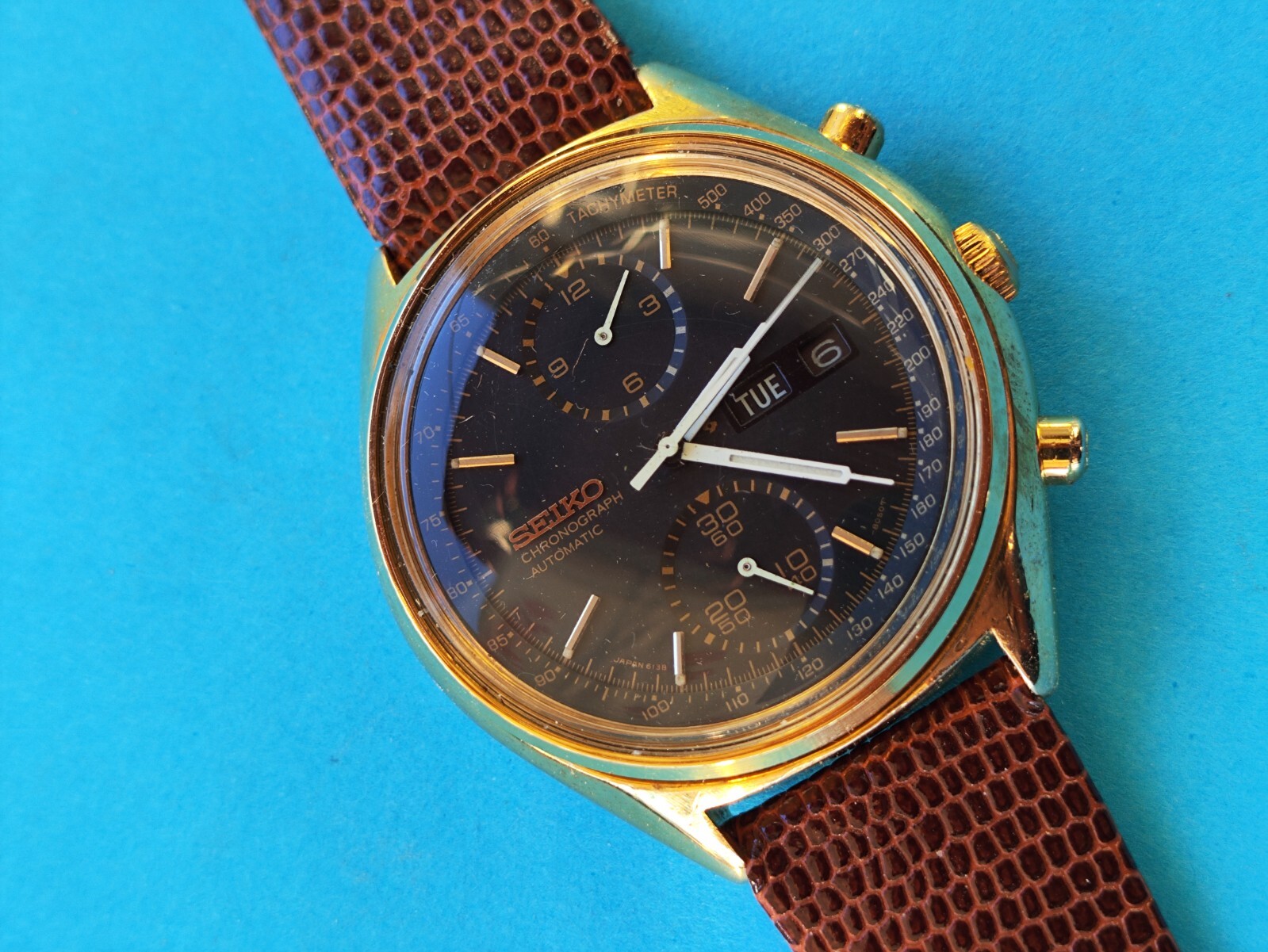 Rare Vintage SEIKO 6138-8020 Black Panda Mens Automatic