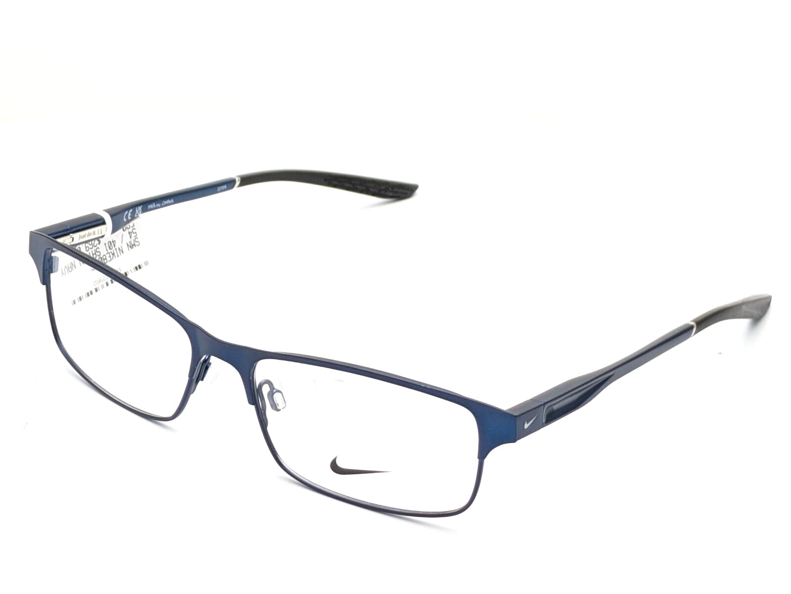 Nike 8046 401 Rectangle Satin Navy Black Mens Eyeglasses 54mm | eBay