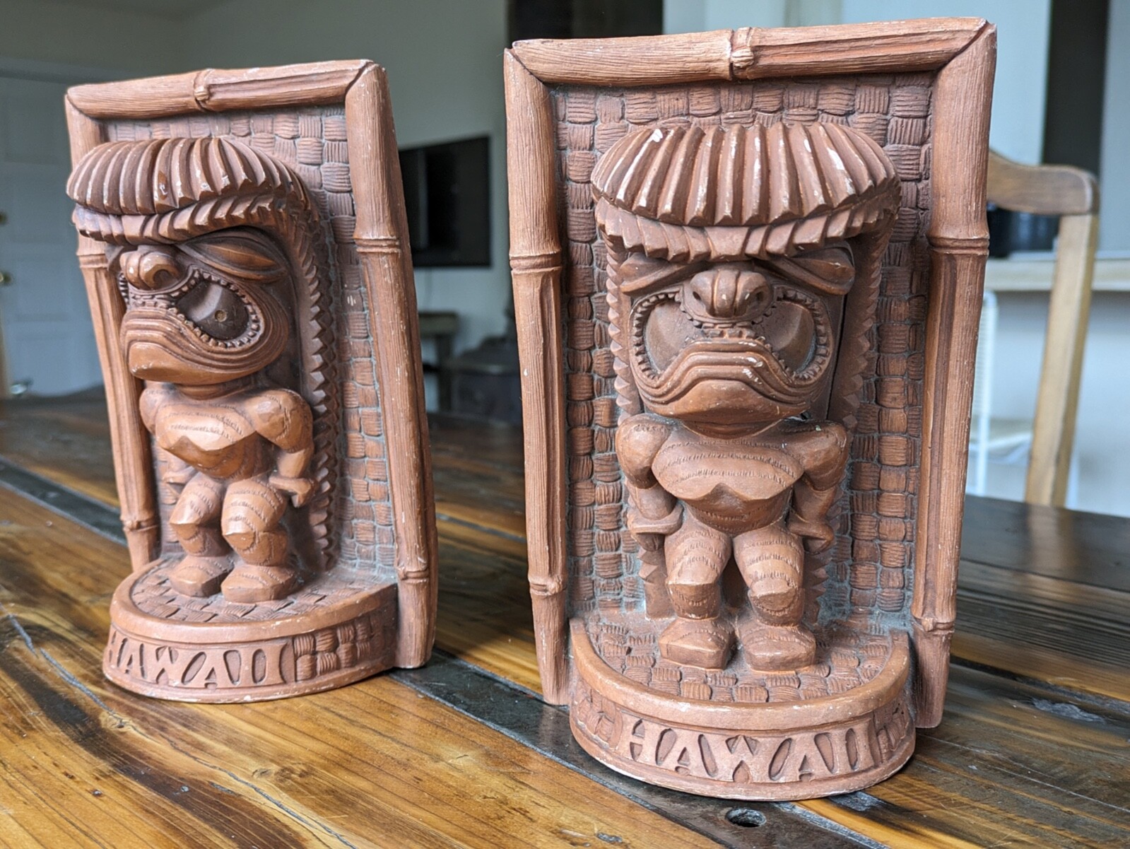 【USED/レア】COCO JOE'S TIKI/ココジョーティキ ブックエンド VINTAGE Coco Joe's Pair of 2 Ku TiKi Hapa Wood BOOKENDS