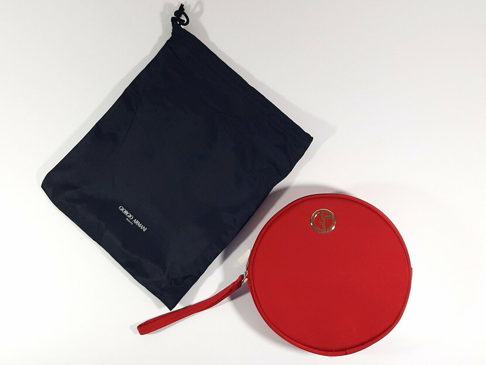 Giorgio Armani Red Satin Cosmetic Makeup Bag Case Wristlet Giorgio Armani Red Satin Cosmetic Makeup Bag Case Wristlet