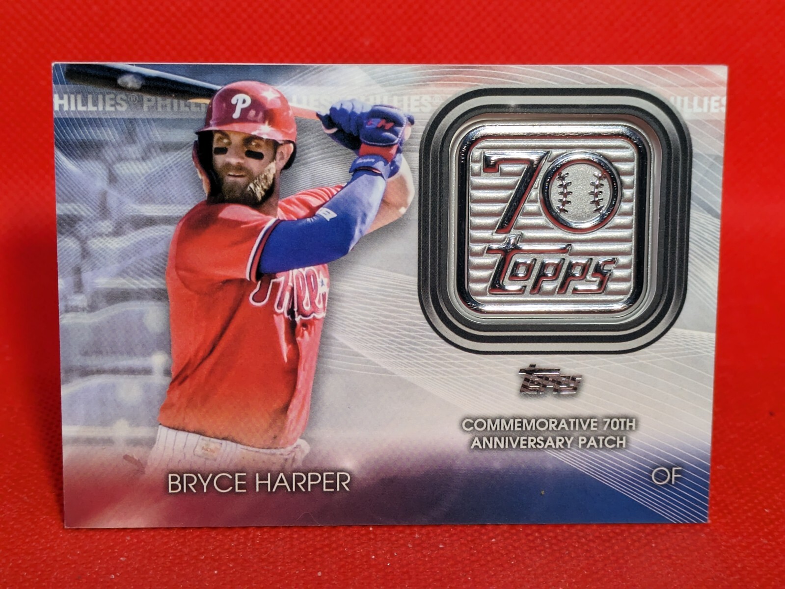 2021 Topps Update Bryce Harper 70th Anniversary Logo Patch