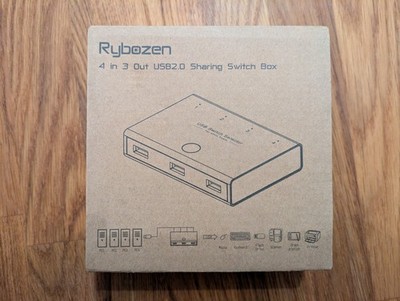 Rybozen USB Switch Selector, KVM Switcher for 4 PC Sharing 3 USB Devices
