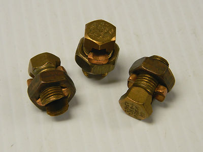NEW LOT OF 3 BKB BLACKBURN SPLIT BOLT CONNECTOR 4H 8-4 SOL 2.5-16