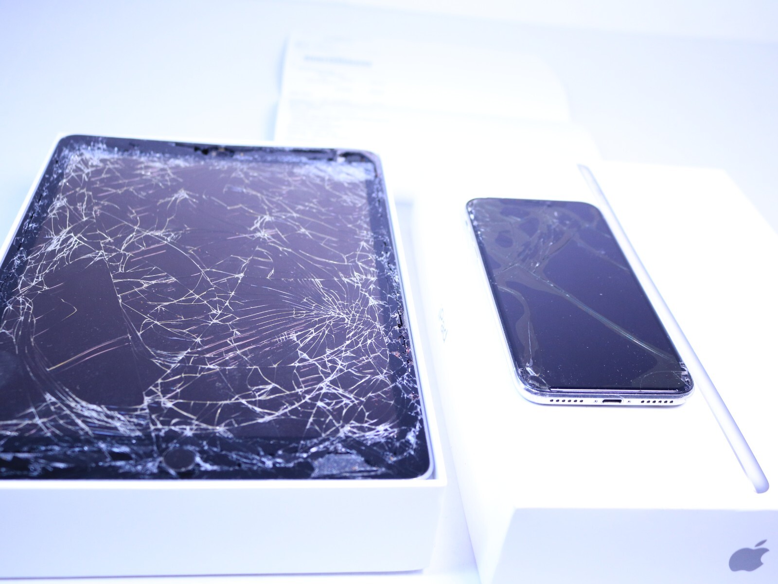 Apple iPhone X Silver - iPad Air 2 Cracked LCD - Has Power