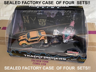 TRANSFORMERS PRIME BUMBLEBEE ARCEE FACTORY CASE OF 4 MINT 1st Edition 2011 NYCC