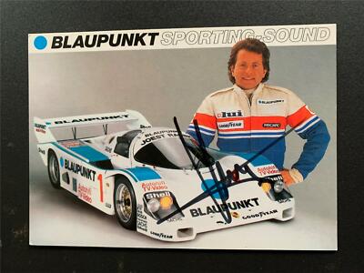 Signed Rare vintage team card Klaus Ludwig Blaupunkt Joest Porsche 962 10x15