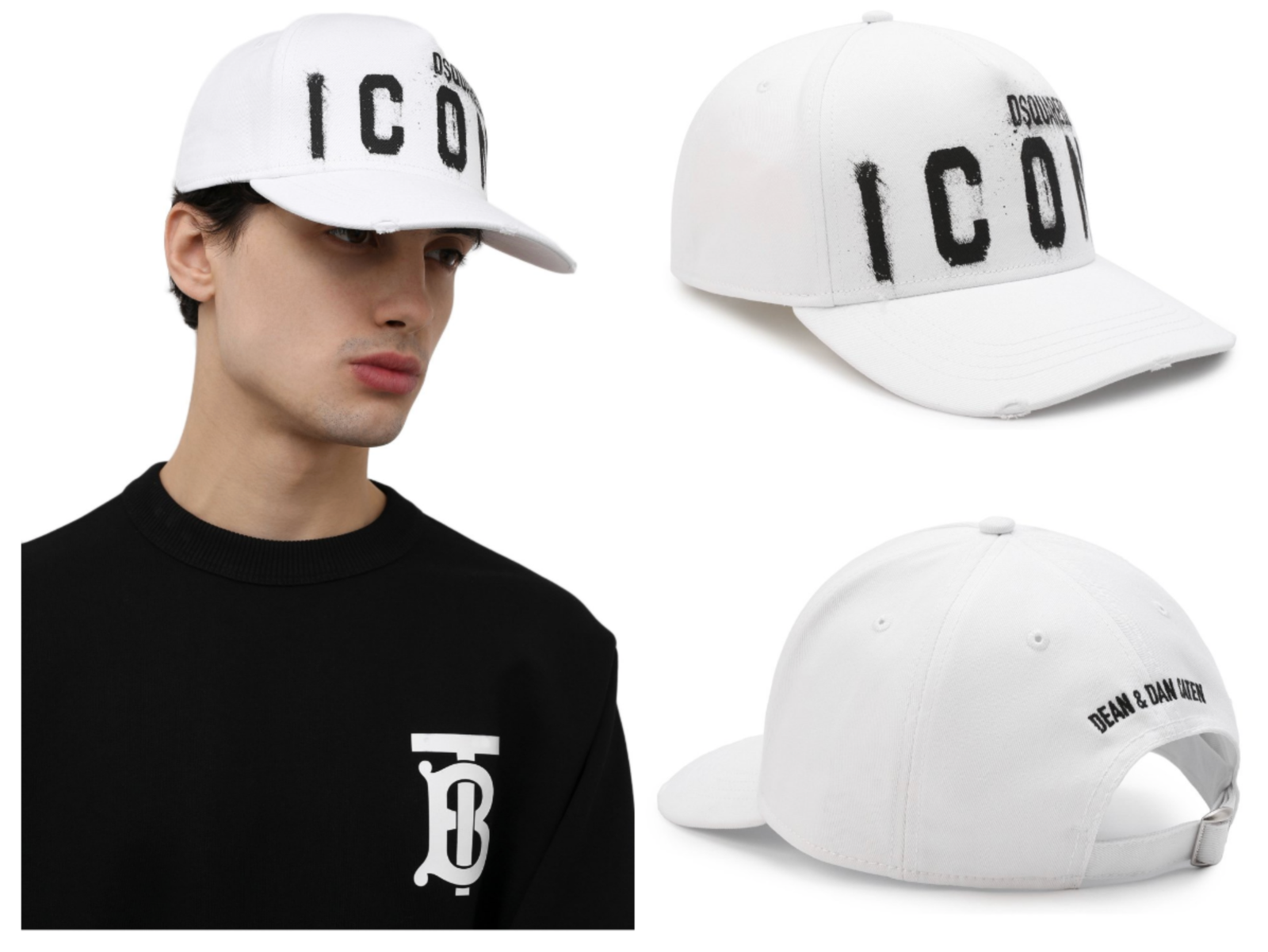 DSQUARED2 Be Icon Spray Paint Baseball Cap Hat Cap Baseball Trucker Hat eBay