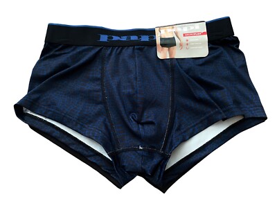 Papi Men's Nwt UMPA048 2 Pack Teal Leopard Microflex Brazilian Trunk Underwear 