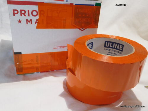 ORANGE Tape Color Carton Sealing Packaging Packing 2" x 110 Yards 2 Mil 2 ROLLS